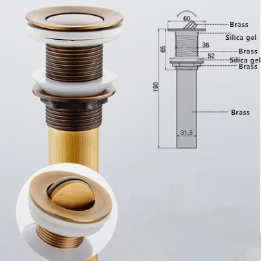 Antique Brass Pop Up Drain Without Overflow PP0301A Antique Brass Pop Up Drain Without Overflow PP0301A
