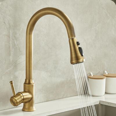 Antique Brass Single Handle Rotatable Mixer Pull-out Kitchen Sink Faucet FA0229P Antique Brass Single Handle Rotatable Mixer Pull-out Kitchen Sink Faucet FA0229P