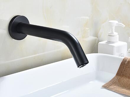 Black Wall Mount Sensor Facuet Automatic Hands Touch Sensor Bathroom Sink Faucet FB0170