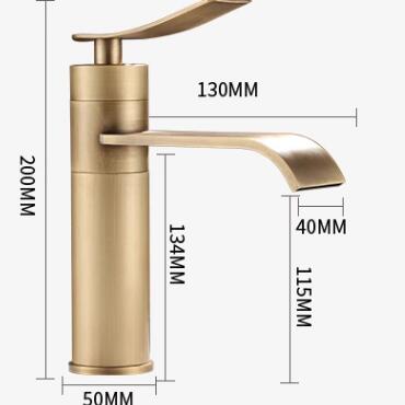 Antique Brass Single Handle Mixer Flat Spout Bathroom Sink Faucets TF708A